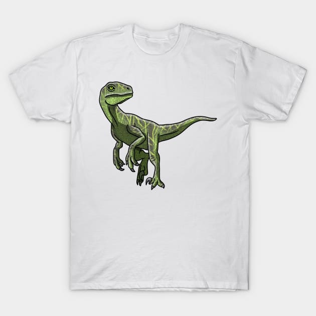 Velociraptor dinosaur T-Shirt by Artbychb